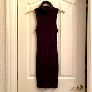 Small, sleeveless knit/light weight sweater dress. Dark brown.